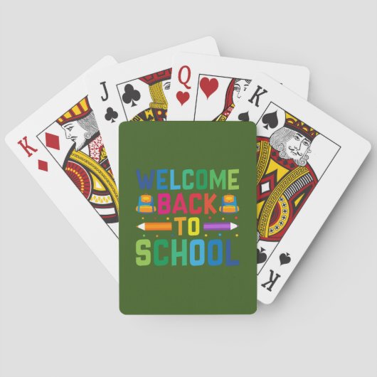 Leraar Welkom terug op school Pokerkaarten (Achterkant)