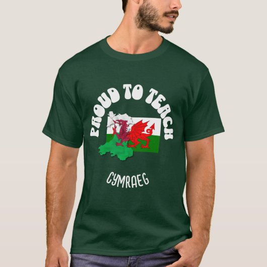 Leraar Welshe taal TROTS OM CYMRAEG TE ONDERWIJZEN T-shirt (Voorkant)