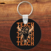 Leraar Western Boho Wilde West Stier Schedel Byck Sleutelhanger (Voorkant)