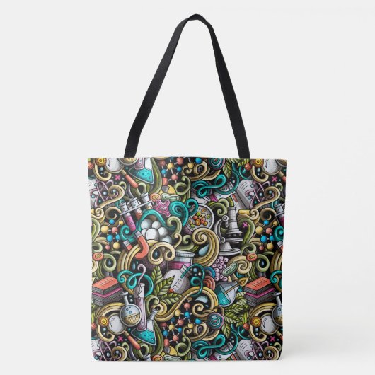 Leraar Wetenschap Print All Over Bag. Naam op acht Tote Bag (Voorkant)