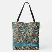 Leraar Wetenschap Print All Over Bag. Naam op acht Tote Bag (Achterkant)