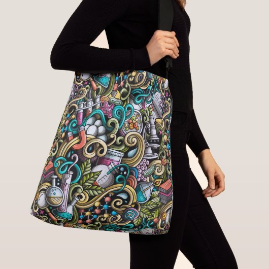 Leraar Wetenschap Print All Over Bag. Naam op acht Tote Bag (Dichtbij)