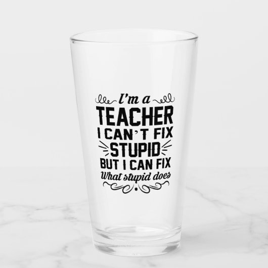 Leraar Wijn Glas Bier Cup Grappige Verjaardag Cade (Voorkant)