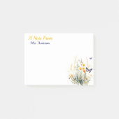 Leraar wilde bloemen aangepaste leraar waardering post-it® notes (Voorkant)