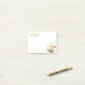 Leraar wilde bloemen aangepaste leraar waardering post-it® notes (Op bureau)