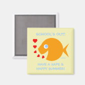 Leraar Wish Safe Happy Summer End School Year Magneet (Voorkant / Achterkant)