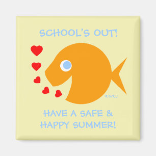 Leraar Wish Safe Happy Summer End School Year Magneet