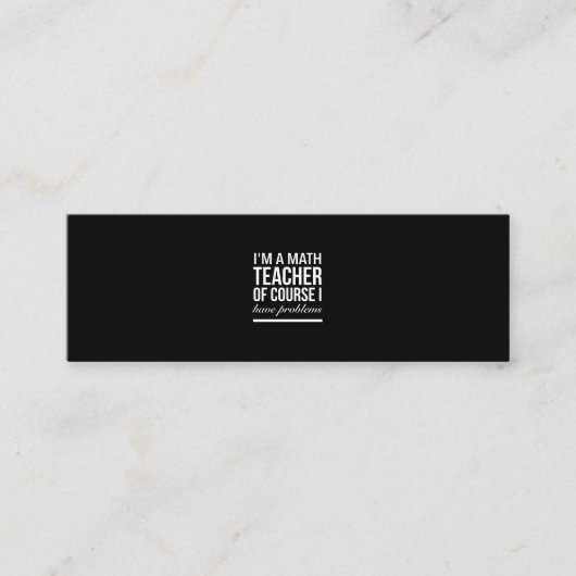 leraar wiskunde met problemen wit mini visitekaartje (Voorkant)