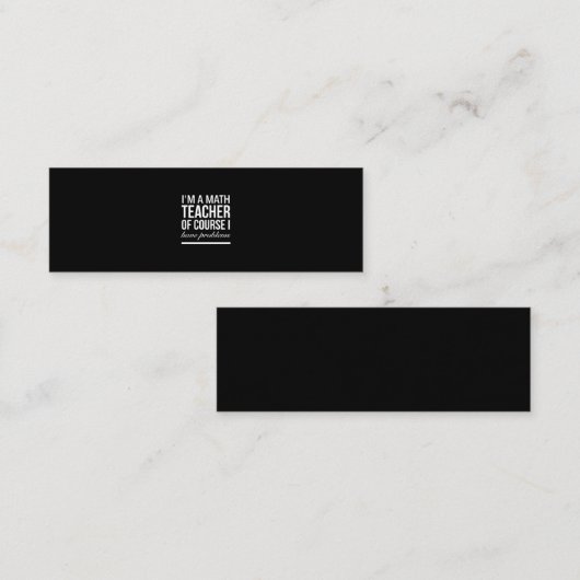 leraar wiskunde met problemen wit mini visitekaartje (Voorkant / Achterkant)