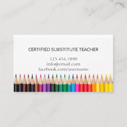 leraar | Witte Visitekaartjes met Tutor (Achterkant)