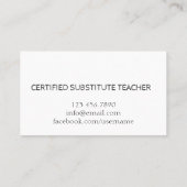 leraar | Witte Visitekaartjes met Tutor (Achterkant)