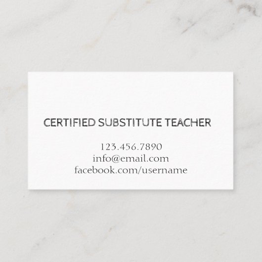 leraar | Witte Visitekaartjes met Tutor (Achterkant)