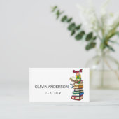 leraar | Witte Visitekaartjes met Tutor (Staand voorkant)