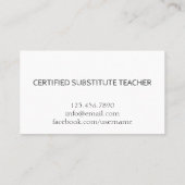 leraar | Witte Visitekaartjes met Tutor (Achterkant)