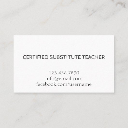 leraar | Witte Visitekaartjes met Tutor (Achterkant)