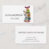 leraar | Witte Visitekaartjes met Tutor (Voorkant / Achterkant)