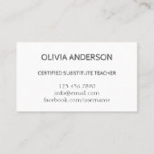 leraar | Witte Visitekaartjes met Tutor (Achterkant)