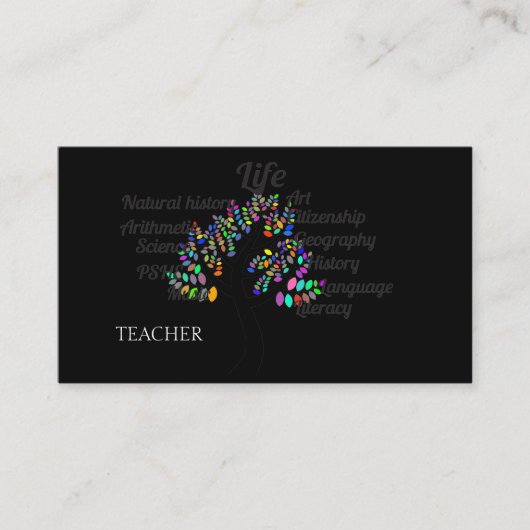 leraar | Witte Visitekaartjes met Tutor (Voorkant)