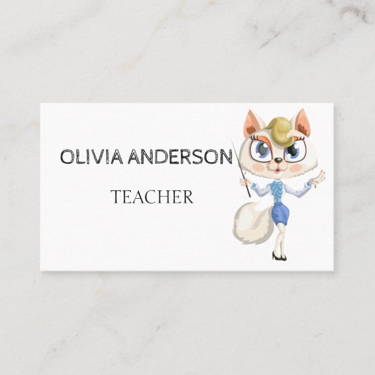 leraar | Witte Visitekaartjes met Tutor (Voorkant)