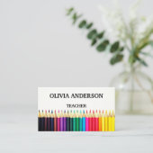 leraar | Witte Visitekaartjes met Tutor (Staand voorkant)