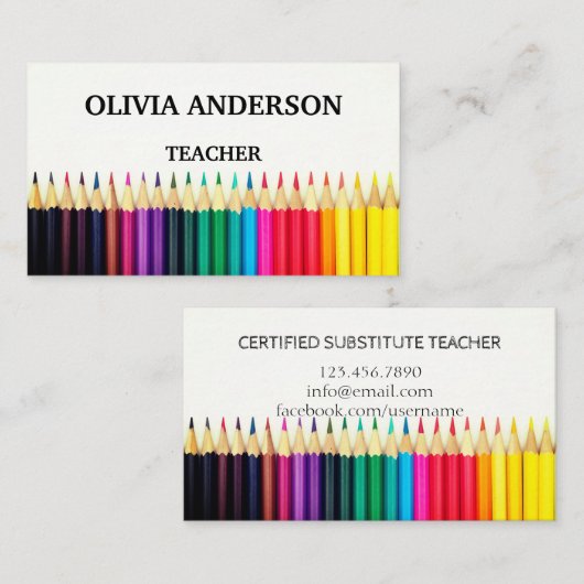 leraar | Witte Visitekaartjes met Tutor (Voorkant / Achterkant)