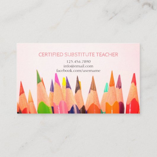 leraar | Witte Visitekaartjes met Tutor (Achterkant)