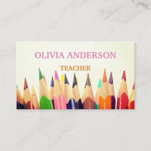 leraar | Witte Visitekaartjes met Tutor (Voorkant)