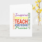 Leraar Word Afbeelding Leerkrachten School Kinder Kaart (Gele Bloem)