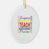 Leraar Word Afbeelding Leerkrachten School Kinder Keramisch Ornament (Rechts)