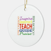 Leraar Word Afbeelding Leerkrachten School Kinder Keramisch Ornament (Links)