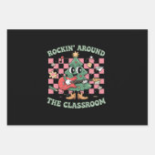 Leraar Xmas Rockin' rond het klaslokaal Groovy Inpakpapier Vel (Voorkant)