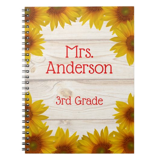 Leraar Yellow Daisies op Schip Notitieboek (Voorkant)