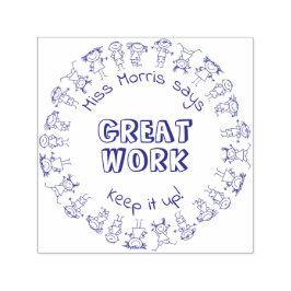 Leraar zegt dat geweldig werk het op maat houdt  zelfinktende stempel