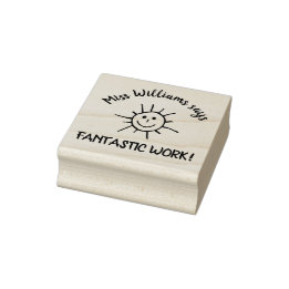 Leraar zegt fantastisch werk Prijs houten stempel 