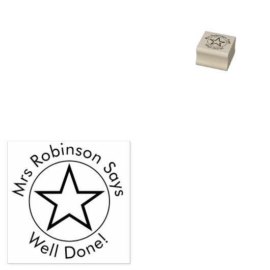 Leraar zegt goed gedaan rubberstempel (Gestempeld)