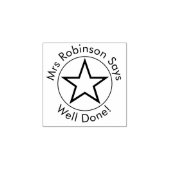 Leraar zegt goed gedaan rubberstempel (Afrduk)