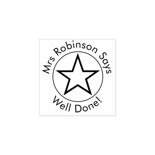 Leraar zegt goed gedaan rubberstempel (Afrduk)