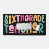 Leraar Zesde Klas Kleurrijke  Typografie Bureaumat (Keyboard & Muis)