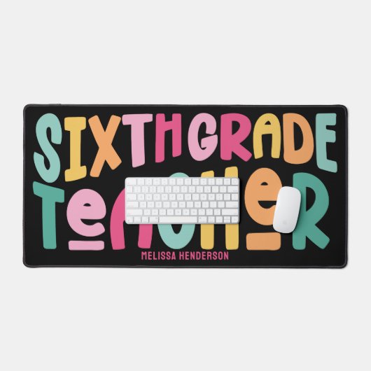 Leraar Zesde Klas Kleurrijke  Typografie Bureaumat (Keyboard & Muis)