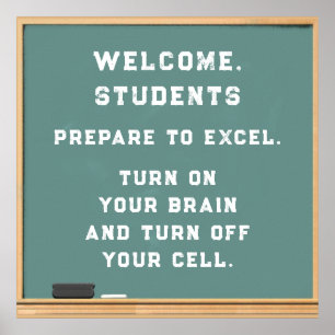 Leraar "zet mobiele telefoon uit" poster