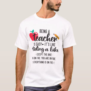 Leraar zijn is makkelijk, het is als fietsen Fu T-shirt