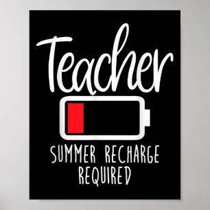 Leraar Zomer Herladen Vereiste Laatste Dag School Poster