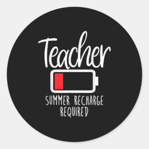 Leraar Zomer Herladen Vereiste Laatste Dag School Ronde Sticker