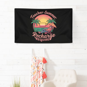 Leraar zomeropfrissing vereist laatste schooldag spandoek
