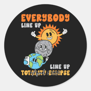 Leraar Zonsverduistering April 8 2024 Grappige Sch Ronde Sticker