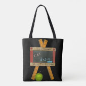leraar zwart kalkbord met inspirerend offerte tote bag (Achterkant)