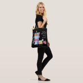 Leraar Zwarte Canvas tas met Quote en Naam (Op model)