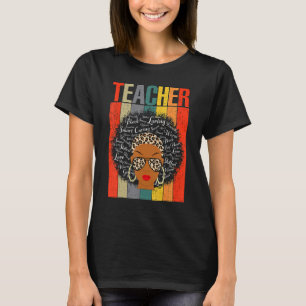 Leraar Zwarte Geschiedenis Maand Leopard Messy Bun T-shirt