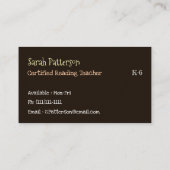 Leraar zwarte Visitekaartjes lezen (Achterkant)