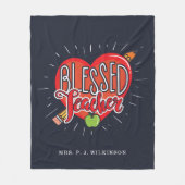 Leraardehartpotlood Apple Custom School Tiller Fleece Deken (Voorkant)